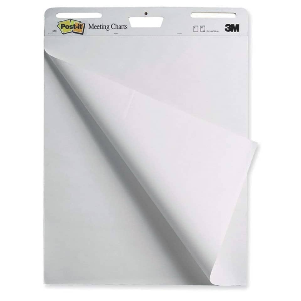 Blocchi lavagna Post-it® Meeting Chart Bianco 63,5x77,5 cm 30 fogli Promo Pack (conf.3)-102704 - Loveoffice