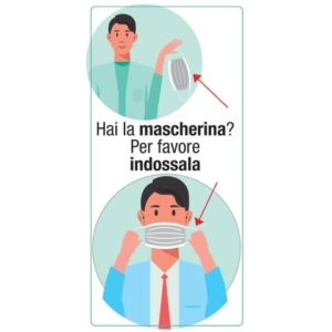 Adesivo segnaletico "Hai la mascherina? Per favore indossala" 15x30 cm multicolore-0
