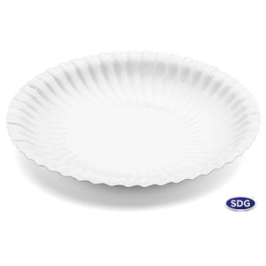 Piatti piani ø18 cm in cartoncino riciclato patinato Scatolificio del Garda Bianco - 201-00 (conf.50)-0