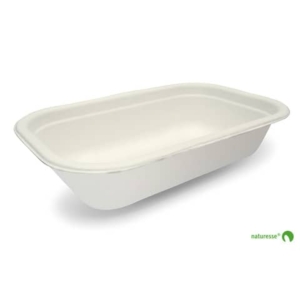 Vaschette rettangolari in polpa di cellulosa 500ml Scatolificio del Garda Bianco - 3456 (conf.125)-0