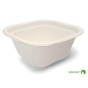 Vaschette quadrate in polpa di cellulosa 340 ml Scatolificio del Garda Bianco - 3453 (conf.125)-0