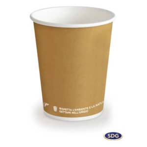 Bicchieri in cartoncino 5,5oz (195ml) Avana Bio Scatolificio del Garda Avana - 315-63-S (conf.50)-0