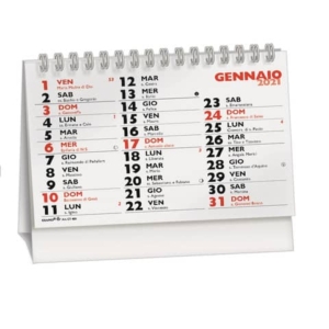 Calendario da Tavolo wire-o (13 fogli) 14,4x10,2 cm Rosso/nero CT400-0