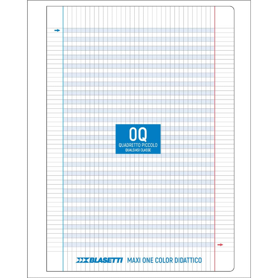 Quaderno a quadretti con margine A4 Maxi One Color - 100 g/m² - 0Q - colore assortito - 18+1 fogli-107563 - Loveoffice