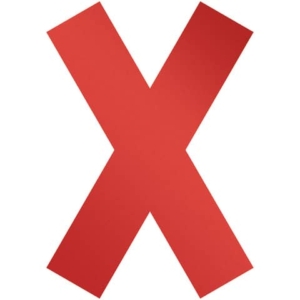 Simbolo adesivo a forma di "X" DURABLE 135x0,2x193 mm Rosso (conf.5)-0