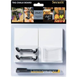 Lavagne scrivibili a gesso liquido Securit® Tag A7 Nere - set da 20 targhe - TAG-A7-WT-0
