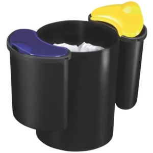 Cestino per la raccolta differenziata 3 scomparti Cep Giallo,blu e Nero 516-0