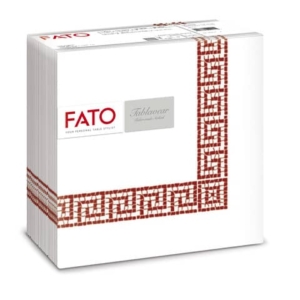 Tovaglioli piegati 1 velo Fato Tablewear 40x40 cm pura cellulosa decoro Mykonos Rosso - 88445800 (conf.50)-0