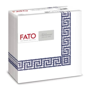 Tovaglioli piegati 1 velo Fato Tablewear 40x40 cm pura cellulosa decoro Mykonos Blu - 88446100 (conf.50)-0