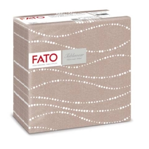 Tovaglioli piegati 1 velo Fato Tablewear 40x40 cm pura cellulosa decoro Perle nocciola - 88446700 (conf.50)-0