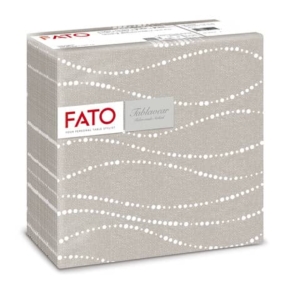 Tovaglioli piegati 1 velo Fato Tablewear 40x40 cm pura cellulosa decoro Perle tortora - 88446600 (conf.50)-0