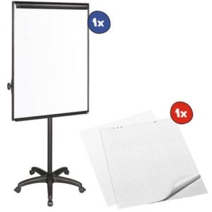 Kit 1x Lavagna magnetica 70x100 cm + 2x conf.5 Blocchi da 20 fogli mobili senza rigatura-0