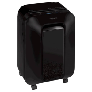 Distruggidocumenti Powershred LX200 Fellowes taglio a mini frammento 4x12 mm - P-4 fino a 12 fogli - Nero - 22 litri-0