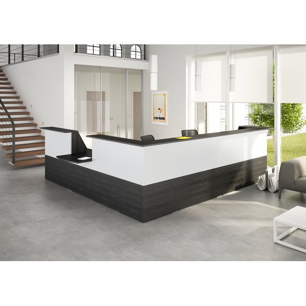 Bancone reception lineare Musa Artexport - Nero venato - 392x356 cm-0 - Loveoffice