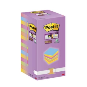 Foglietti riposizionabili Post-it® Super Sticky Color Notes 76x76 mm Tower Pack 16 blocchetti Assortito da 90 ff-0