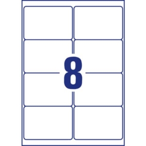 Etichette in carta riciclata Bianca per buste e pacchi Avery 99,1x67,7 mm - 8 et/foglio - Laser (conf.100 fogli)-0