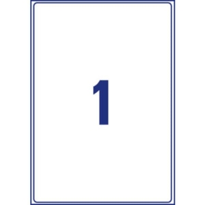 Etichette in carta riciclata Bianca per buste e pacchi Avery 199,6x289,1 mm 1 et/foglio - Laser (conf.100 fogli)-0