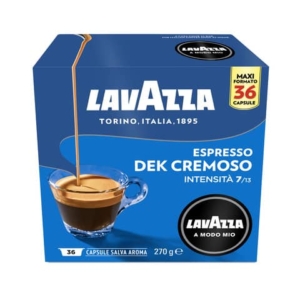 Caffè in cialde Lavazza Astuccio 36 capsule A Modo Mio Dek Cremoso 8272-0