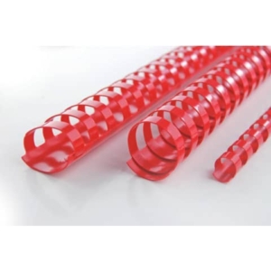 Dorsi plastici CombBind a 21 anelli - 8 mm A4 - fino a 45 fogli - GBC Rosso - 4028214 (conf.100)-0