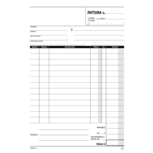 Fatture ad 1 aliquota blocco di 50/50 copie autoricalcanti data ufficio 21,5x14,8 cm - DU1641C0000-0