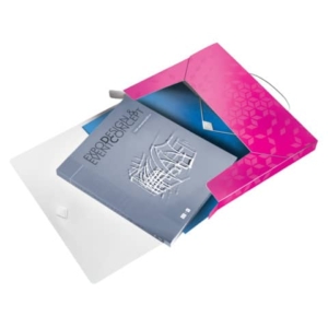 Cartella Progetti con elastico Leitz WOW - Dorso 3 cm - 25x33 cm - fucsia-0
