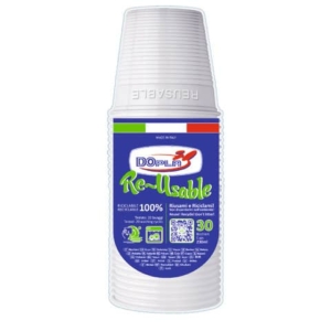 Bicchieri Bianchi in polistirene Dopla 230 ml (conf.30)-0