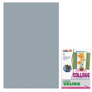 Carta velina 50x76 cm - busta 24 fogli - 20 g/m² Deco Argento 05323-0