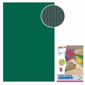 Cartoncini ondulati Cannetè - 50x70 cm - 230 g/m² Deco - Verde scuro (conf.10 fogli)-0