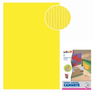 Cartoncini ondulati Cannetè - 50x70 cm - 230 g/m² Deco - Giallo (conf.10 fogli)-0