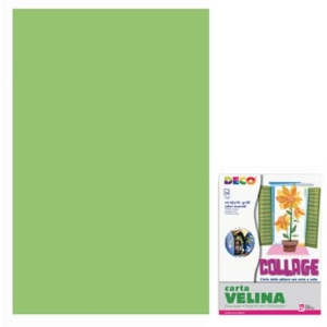 Carta velina 50x76 cm - busta 24 fogli - 20 g/m² Deco Verde chiaro 05318-0