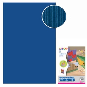 Cartoncini ondulati Cannetè - 50x70 cm - 230 g/m² Deco - Blu (conf.10 fogli)-0