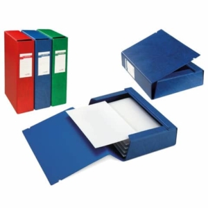 Cartelle in Colpan con chiusura a tre lembi con elastico - 26x36 cm - Dorso 8 cm Sei - Rota - Rosso - 67308012-0