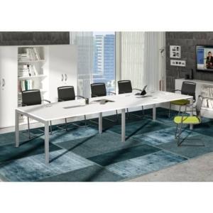 Modulo aggiuntivo per tavolo riunione Artexport Bridge 160x120x72,5 cm gambe alluminio - piano Bianco -0