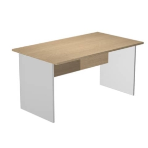 Scrivania da ufficio color Rovere/Grigio Artexport linea Presto 120x80x72 cm fianchi melanimico-0