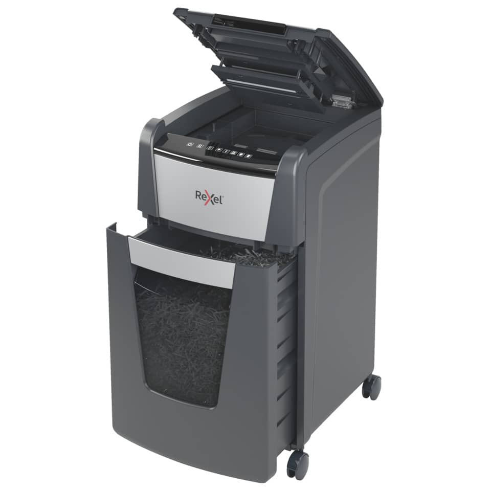 Distruggidocumenti Optimum AutoFeed+ 225X EU Rexel taglio a frammenti 4x28 mm DIN P-4 - 60 litri - Nero-110571 - Loveoffice