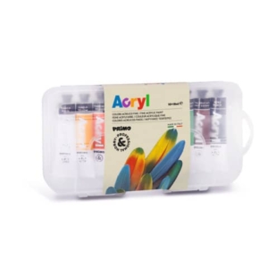 Colore acrilico fine Primo H&P 18 ml - scatola polipropilene da 10 tubetti - colori assortiti-0