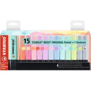 Desk set evidenziatori Stabilo Boss Original Pastel - 2-5 mm - assortiti (conf.15)-0