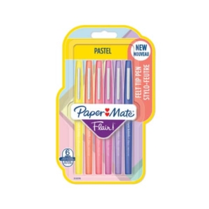 Penne punta fibra Paper Mate Flair/Nylon pastel 1.1 M - tratto 0,7 mm - assortiti (blister da 6 pezzi)-0