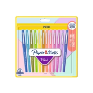 Penne punta fibra Paper Mate Flair/Nylon pastel 1.1 M - tratto 0,7 mm - assortiti (blister da 12 pezzi)-0