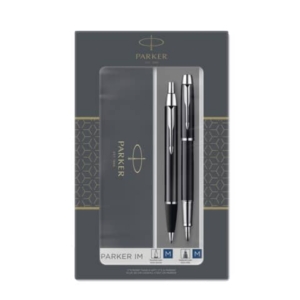 Gift set Duo Parker - Penna a sfera IM Black CT + Stilografica M Nero/Argento-0
