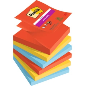 Ricariche di foglietti Post-it® Super Sticky Z-Notes Playful - 76x76 mm - 90 foglietti cad. (conf.6 blocchetti)-0