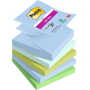 Ricariche di foglietti Post-it® Super Sticky Z-Notes Oasis - 76x76 mm - 90 foglietti cad. (conf.5 blocchetti)-0