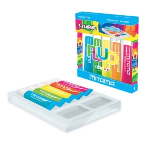 Tempere Mitama Più Lavabile - colori fluo assortiti (conf.5 tubetti da 21 ml)-0