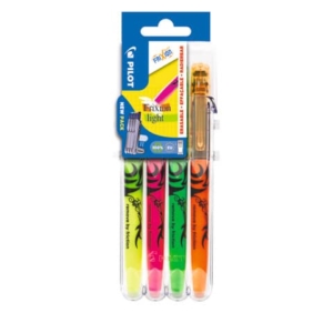 Evidenziatori a penna cancellabile Pilot Frixion Light - punta 3,3 mm - 4 colori - (Set2go 4 pezzi)-0