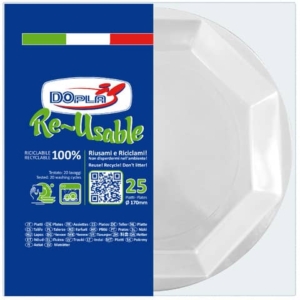Piatti in polistirene Dopla Re-Usable ø170 mm - Frutta (conf.25)-0
