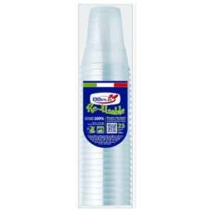 Bicchieri Trasparenti in polistirene Dopla 250 ml (conf.25)-0