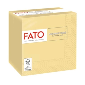 Tovaglioli piegati 2 veli Fato Smart Table pura cellulosa 24x24 cm champagne (conf.100)-0