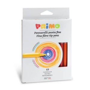 Pennarelli superlavabili punta fine Primo diametro 2,5 mm - colori assortiti scatola di cartone 12 pezzi-0