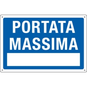 Cartello informativo 30x20 cm Cartelli Segnalatori "Portata Massima" 3101-0