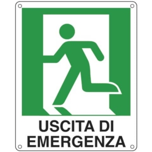 Cartello sicurezza 25x31 cm. Cartelli Segnalatori "Uscita di emergenza sinistra" - E20105X-0